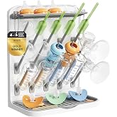 Lifewit Large Baby Bottle Drainer, Vertical Drainer with 15 Hooks and Removable Teat Box, Suitable for Pressure Straws and Br