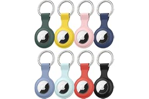 【8 sztuk】 Mugust etui do zawieszki Apple AirTag z brelokiem do kluczy, AirTags silikonowe, przenośne etui ochronne do AirTag Case Tracker (Apak)