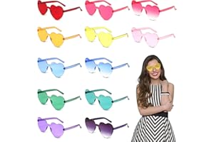 BGTLJKD LACETS 12 Paires Lunettes de Soleil en Forme de Coeur, lunettes Coeur Lunettes Fête en Forme de Cœur Lunettes Parti de Soleil Hippie, Pour Fête d'anniversaire carnaval danse soirée à thème