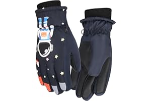 Blumacht Dziecięce rękawice narciarskie, rękawice narciarskie dla nastolatków zimowe rękawice śnieżne ciepłe rękawiczki snowboardowe rękawice dziecięce 8-14 lat