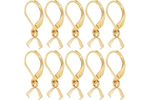 Beebeecraft 1 boîte 50 pièces Français Boucles d'oreilles Crochets en Acier Inoxydable Levier Boucle d'oreille Résultats avec Pendentif Bélières Doré Boucle d'oreille Fournitures pour la Fabrication