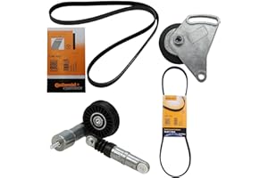 1x Original CONTITECH Satz Keilrippenriemen + Riemenspanner (Generatorriemen) + Spannrolle (Klimariemen)