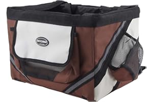 PETCOMMER Petcomer Pet Bicycle Basket Bike Case Seat Dog Puppy Cat Outdoor Travel Carrier Bag (Brown)