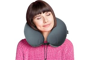 HIKENTURE Poduszka na kark nadmuchiwana – [ze zdejmowaną i nadającą się do prania poszewką] – poduszka podróżna na kark, do samochodu, pociągu, poduszka podpierająca kark, nadmuchiwana poduszka pod