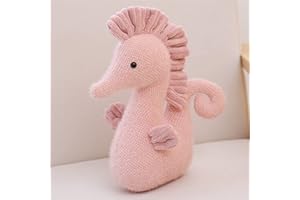 Sarah Duke Peluche a forma di cavalluccio marino, animale, simpatico cavalluccio marino, giocattolo per adulti e bambini (rosa, 22 cm)