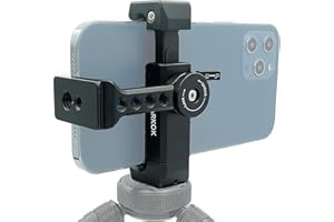 ARNARKOK Handy-Stativhalterung aus Metall, 360 Grad drehbar, kompatibel mit iPhone 11/12 Pro Max Stativhalterung, Sumsung Smartphone-Halterungsadapter, Handyklemme, Video-Rig Mount Live Streaming