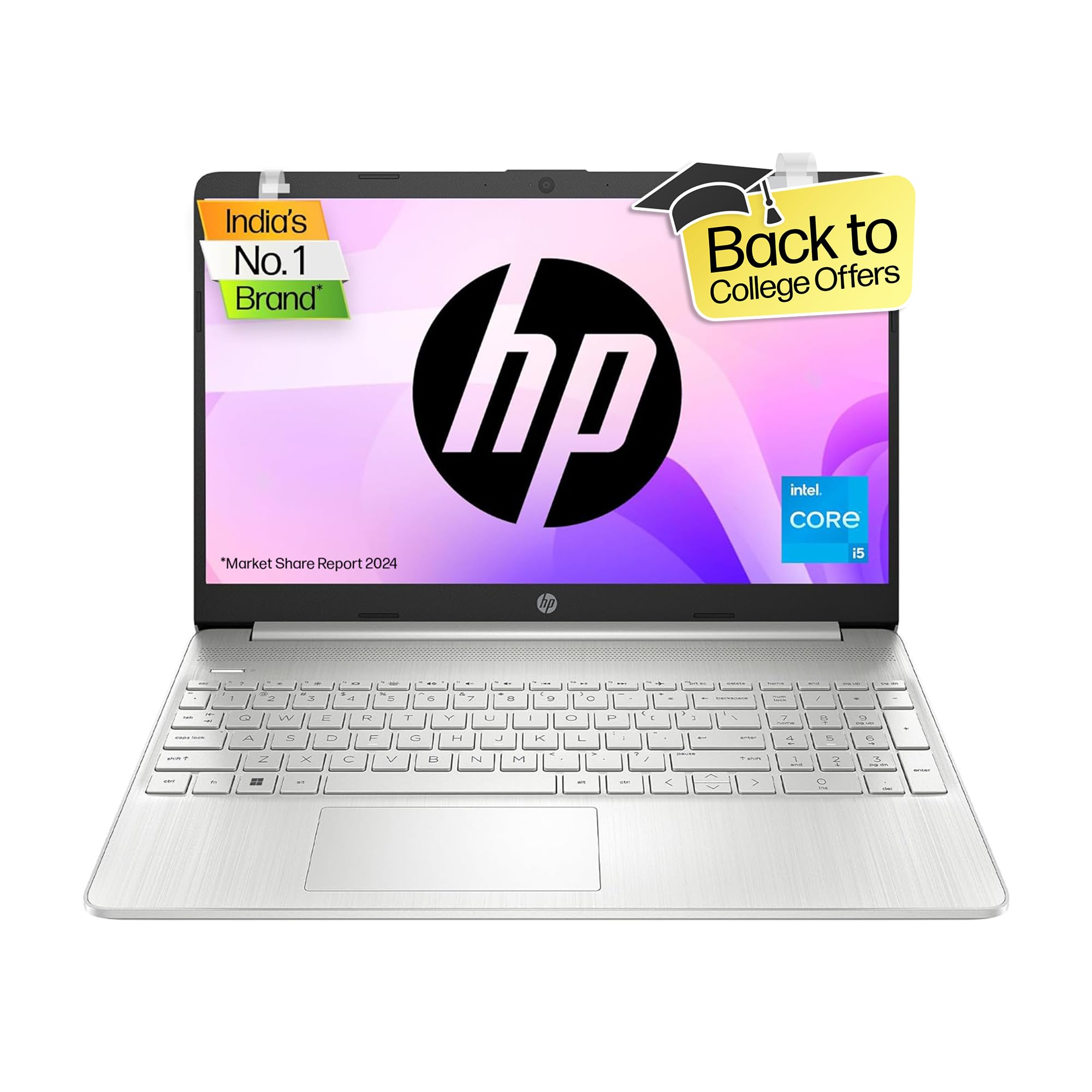 HP Laptop 15s, 12th Gen Intel Core i5-1235U, 15.6-inch (39.6 cm), FHD, 16GB DDR4, 512GB SSD, Intel Iris Xe graphics, Backlit 
