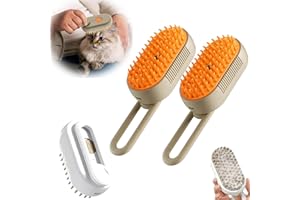 YOHFRFGX Spritz Defur Comb for Cats, Spritz Defur Comb, Celery Pets Steam Brush, 3 in 1 Water Cat Brush, Self Cleaning Steam Cat Brush, Grooming Brush for Removing Tangled and Loose Hair (2 pcs,Gray)