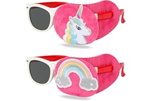 HIFOT parches ojos niños 2 piezas, Unicornio parches para gafas niños ojo vago terapia visual oclusión ocular-para cubrir el ojo izquierdo