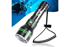 APLOS AP50 Linterna de Buceo, 5000 lúmenes Antorcha de buceo, profesional LED Antorcha subacuática, IPX8 linterna subacuática, Super brillante Linterna de buceo de alto lumen