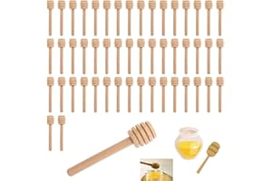 KYYLZ 50 Pezzi Cucchiaini Bastoncini Miele Legno Piccoli Mini,Spargimiele Legno Piccoli,Spargimiele Mini 8 cm Bastoncino Miele piccoloper Vaso di Miele Jar Ringraziamento Matrimonio Battesimo