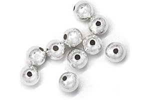 THE JEWELLERY STORE LONDON TJS 10 Pcs 925 Sterling Silver Beads, 2mm Diameter, Nickel-Free, Perfect for Jewellery Making, Plain Round & Hollow, Sterling Silver Beads for Jewellery Making