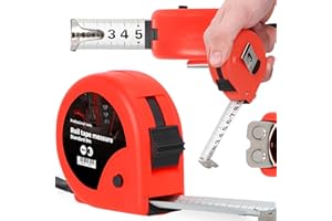 INSTALGURU Cinta Métrica 8 m Flexómetro Diseño Compacto Ergonómico Bloqueo Escala Métrica Clara Precisión Magnético Gancho Clip Para Cinturón Carcasa Plástico