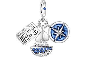 BIZK Damen Urlaub Charm Anhänger für Armband 925 Sterling Silber Charm Bead Pendant für Europäische Armbänder und Halsketten