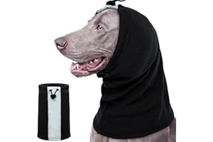 PUMYPOREITY Snood per Cani Gatti, Fascia Paraorecchie Cani Scaldacollo Cani Scalda Orecchie Cani Protezione Orecchie Cani per Alleviare l'ansia e Calmante Cappuccio Cani Cappello Cani(Nero, L)