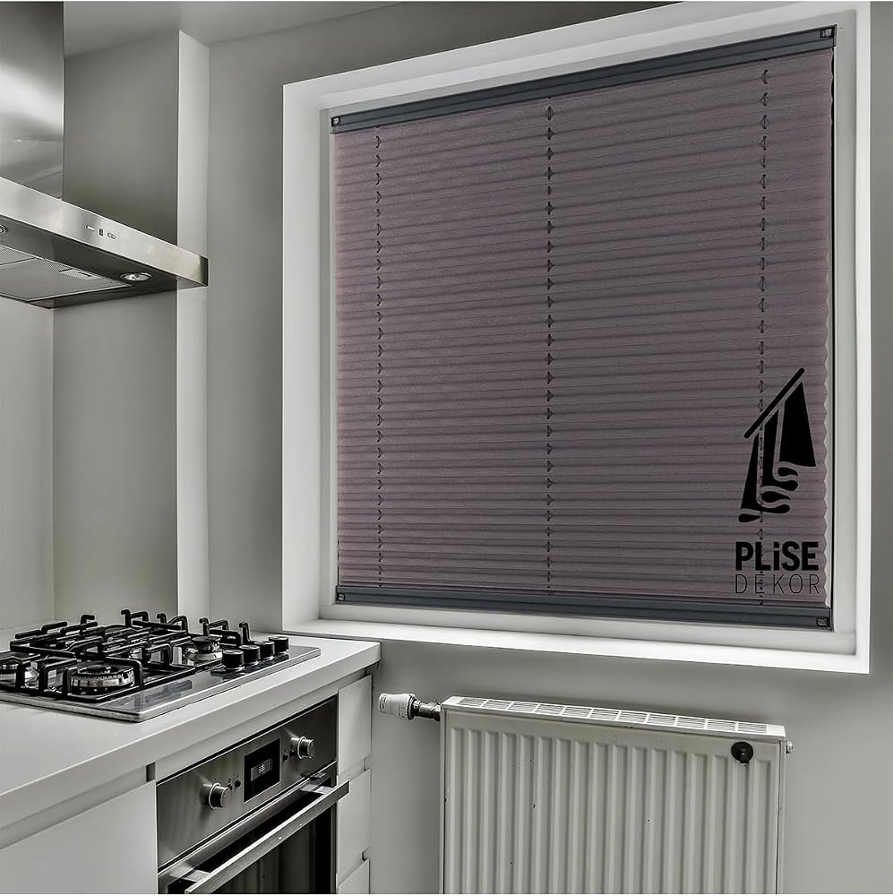 Plise Dekor Antrasit Gri Plise Perde (Vidalı) (50G x 150Y cm)