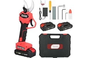 BILIVRY Tijeras de Podar Electricas 40mm,Tijeras de Podar Bateria 24v,2x3000mAh Bateria,Adecuado Para JardineríA，Huertos, Parques,Arboles Frutales,Bellota