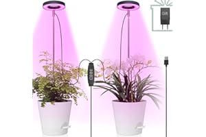 IDEALIFE Pflanzenlampe LED, Pflanzenlicht, 2 * 42 LEDs Pflanzenleuchte Wachsen licht Vollspektrum mit Zeitschaltuhr 3/9/12 Std mit USB Adapter, 3 Lichter Modi und 10 Helligkeit