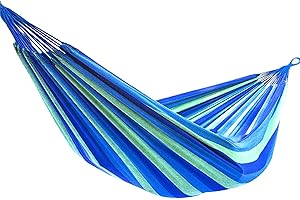 NTEK Hammock Garden Camping Swing Portable | Outdoor Cotton Hammock with Tree Straps | Outdoor Woven Canvas Hammock Portable | Hammock Canvas Soft Swing Sleeping (BLUE 2person)