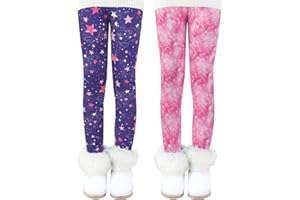 Auranso Thermo Leggings Mädchen Gefütterte Thermoleggings Warme Winter Dick Thermohose für Kinder,2er-Pack