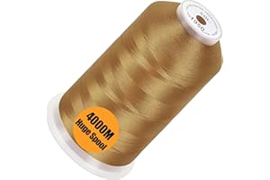 New brothread - Single Huge Spool 4000M/Each Polyester Machine Embroidery Thread 40WT for Commercial and Domestic Machines - Christmas Gold
