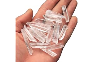 Techson Natural Clear Crystal, 100g Reiki Healing White Quartz Rough Stone, Irregular Shape Cluster Points Pillar for Lapidary Polishing Home Decor (3.5oz)