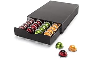 SYSYLY Porta capsule caffè per Dolce Gusto|Vertuo, Cassetto Porta Cialde caffè,Contenitore per capsule in metallo, Organizer per la conservazione di capsule di caffè.