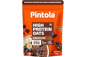 PINTOLA 25G Whey Protein Added OATS, Chocolate 400g | 0% Refined Sugar | Gluten Free | 8g Fibre | With Almonds, Raisins, Pumpkin & Chia Seeds | Perfect Breakfast (400g)