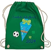 Shirtracer - Turnbeutel Rucksack - Schulanfang & Einschulung Geschenk - Endlich Schulkind 2024 Fußball