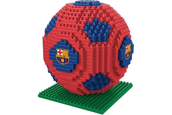 FOCO Jeu de construction de football 3D en pierres BRXLZ, motif Barcelone FC, produit sous licence officielle
