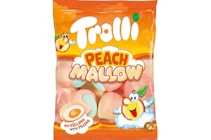 GÉNÉRIQUE Peach Mallow - Guimauve de Pêche, une délicieuse friandise moelleuse - douceur de la pêche à une texture fondante, parfaite pour satisfaire vos envies sucrées - Compatible avec Trolli - 150g