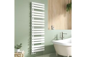 EMKE Oval Badheizkörper Handtuchhalter 1740x500 mm, Handtuchheizkörper Seitenanschluss Handtuchwärmer Handtuchtrockner Heizkörper Bad Weiß 683 Watt