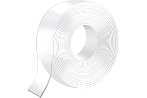 PIMOYS 5M Scotch Double Face Extra Fort, 5M x 3CM x 2MM Scotch Transparent Double Face Lavable, Réutilisable Ruban Adhésif Double Face Accroche Tableau Sans Percer pour Cadre Photo Tapis