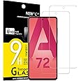 NEW'C Pack of 2 Tempered Glass Screen Protectors for Samsung Galaxy A72 / A72 5G - Scratch-Resistant - Bubble-Free - Ultra Re