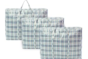 Zuvo Extra Large Laundry Bags with Zip (Pack of 3) - Waterproof, Durable, Reusable Storage Solution for Packing, Better than Moving Boxes 60×50×25 cm