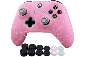 RALAN Xbox One Glitzer-Silikon-Controller-Hülle mit 12 Daumengriffen, schweißfest, rutschfest, kompatibel mit Xbox One S/X Controller