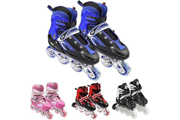 OHMG Roller en Ligne Size Patins S/M,Rollers Enfants,Patin à roulettes avec Roues Lumineuses,Patins à Roues Alignées pour Débutants Filles et Garçons