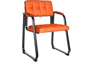 ‎CLP CLP Stuhl Canada I Polsterstuhl Mit Kunstleder-Bezug I Mit Schwarzem Metall-Gestell, Farbe:orange