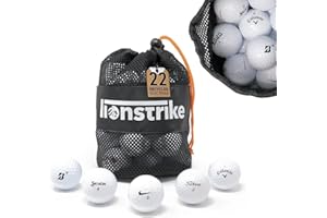 Lionstrike Lake Golf Balls Grade A | 22 Genuine Recycled & Used Golf Balls | Variety of Top-Tier Brands | Lake Balls For All Skill Level | Washed, Cleaned & Packaged in Handy Eco-Friendly Storage Bag