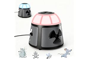 outsweat Ultrason Souris et Rats 360°, 4 Modes Répulsif Souris avec Lumière Clignotante, 200 M² Répulsifs Anti-Taupes Anti Souris Plug in, Extérieur Intérieur pour Rongeurs, Araignées, Cafards, Mites