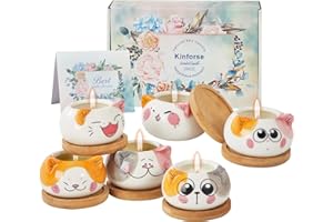 Kinforse Luxury Scented Candle Gift Set for Women - 6-Piece Whimsical Cat-Themed Birthday Gifts for Her, Enchanting Aromatherapy Presents for Women, Unique Gifts for Cat Lovers