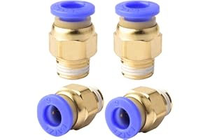 ANGEEK 4 Stück 6mm 1/8′′PT Außengewinde gerade Push to Connect Fittings Einsteckschlauch Pneumatik Schnellverbinder