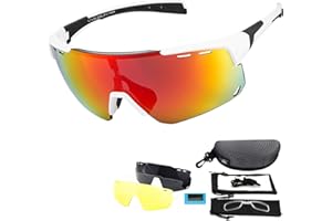V VILISUN Occhiali Sportivi Polarizzati Protezione UV400 Con 4 Lenti Intercambiabili Occhiali Da Ciclismo Donna Uomo Per Sport All'aria Aperta Corsa Pesca Golf
