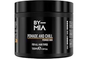 BY MIA Pomade Und Chill Wax 130 ml | Haarpomade Wachs | Hochglänzendes Finish | Flexibler Halt | Haarwachs Pomade für Männer & Frauen