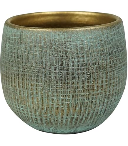 Artevasi Dóris Blumentopf - Handgemachte Keramik, Creme, 16 Cm, Mit Gewellter Textur (Made In Portugal)