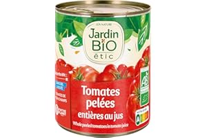 Jardin BiO étic Tomates entières pelées au jus sans sel ajouté - 800 g