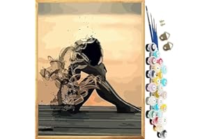 JanFebMar Malen nach Zahlen Erwachsene Malen nach Zahlen – 40 x 50 cm Leinen-Leinwand und 3 Pinsel, Acrylfarbe (ohne Rand)