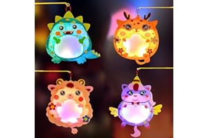 HUIKUANGEU Kit di Lavoretti Autunnali per Bambini,4 Pezzi Lavoretti Creativi per Bambini,Lanterna bambini animali,Fai da te Addobbi Autunnali,per La Decorazione Autunnale Del Ringraziamento Halloween