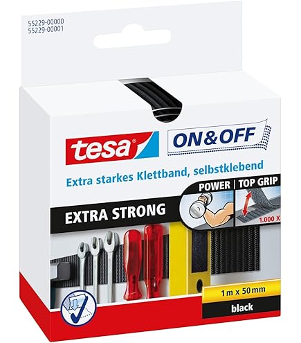 Premium Klettband Selbstklebend 6 Meter - Extra Stark 50mm Breit Doppelseitig