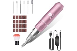 Moocii Torno para Uñas 30000 Rpm Lima de Uñas Profesionales Lima Electrica Uñas de Vlocidad Ajustable para Manicura Pedicura -Rosa
